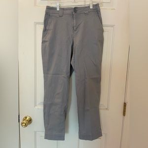 Gray Straight Leg Khaki Pants